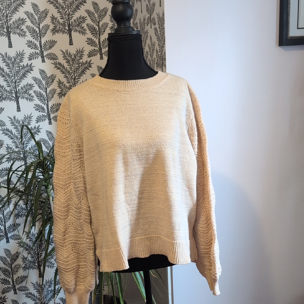 Christian Siriano Oatmeal Crew Neck Sweater